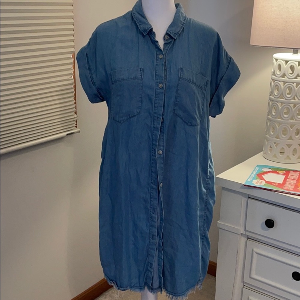 Chambray shirt dress